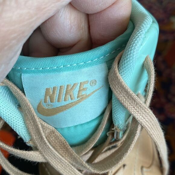 NIKE DUNK Sky HI VT QS Wedge Vachetta Tan Leather & Artic Green Patent Leather - Picture 12 of 14